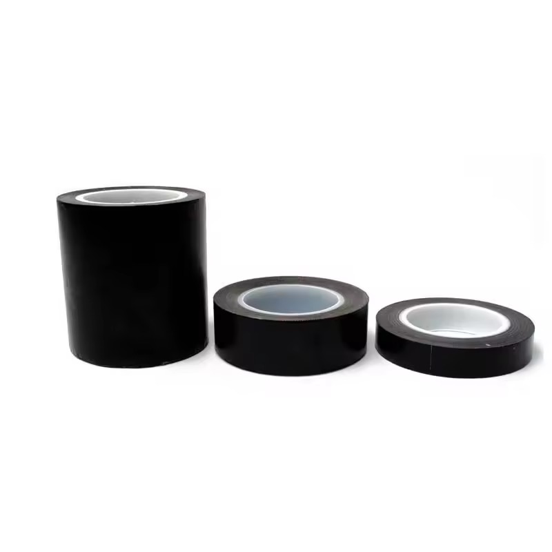 Black Heat Resistant Sealer Anti Sticky Sealing PTFE Coated Fiberglass Glass Cloth with Silicone Glue Self Adhesive Tape