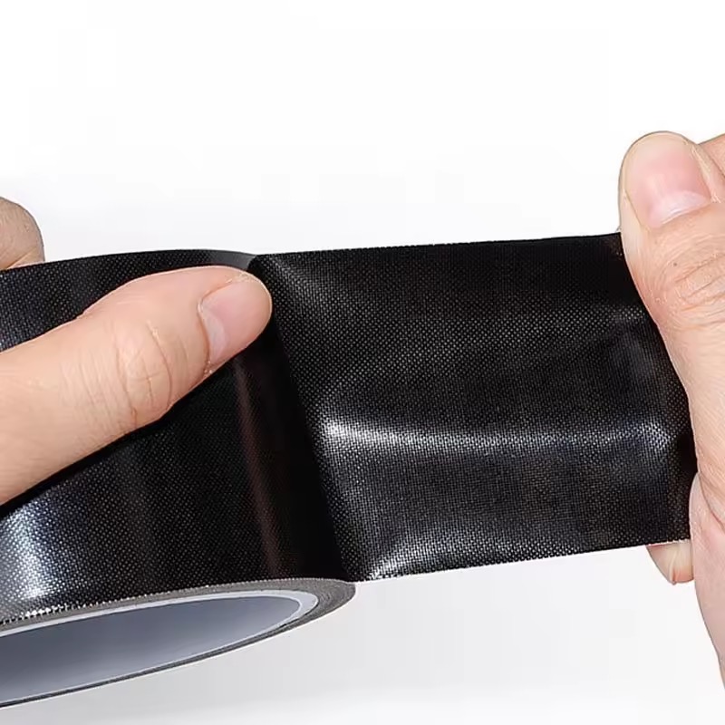 Black Heat Resistant Sealer Anti Sticky Sealing PTFE Coated Fiberglass Glass Cloth with Silicone Glue Self Adhesive Tape