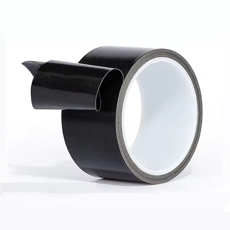 Black Heat Resistant Sealer Anti Sticky Sealing PTFE Coated Fiberglass Glass Cloth with Silicone Glue Self Adhesive Tape