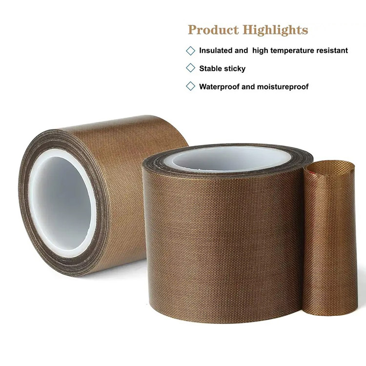 0.13mm Heat Resistance Self Adhesive Insulation PTFE Film Coated Fiberglass Fabric Cloth Teflons Silicone Tape