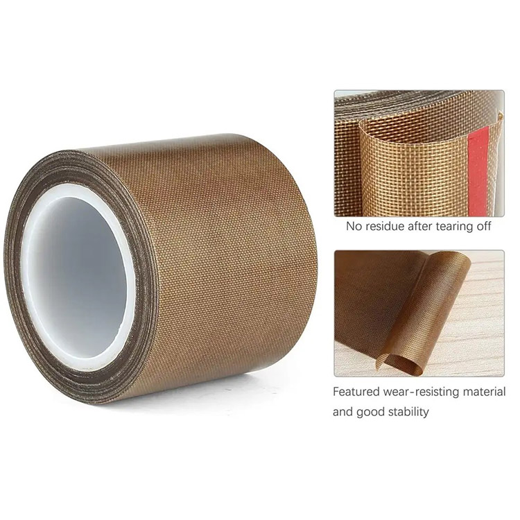 0.13mm Heat Resistance Self Adhesive Insulation PTFE Film Coated Fiberglass Fabric Cloth Teflons Silicone Tape